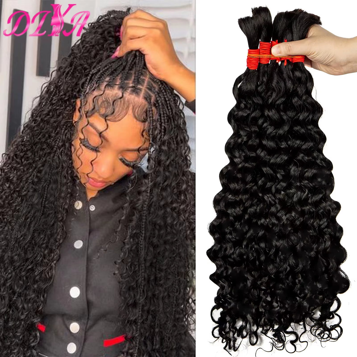 Silky Salt Water Wave Bulk Braiding Hair