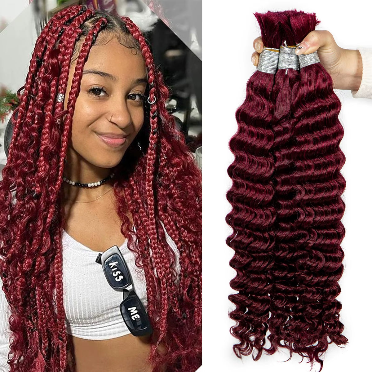 Silky Salt Water Wave Bulk Braiding Hair