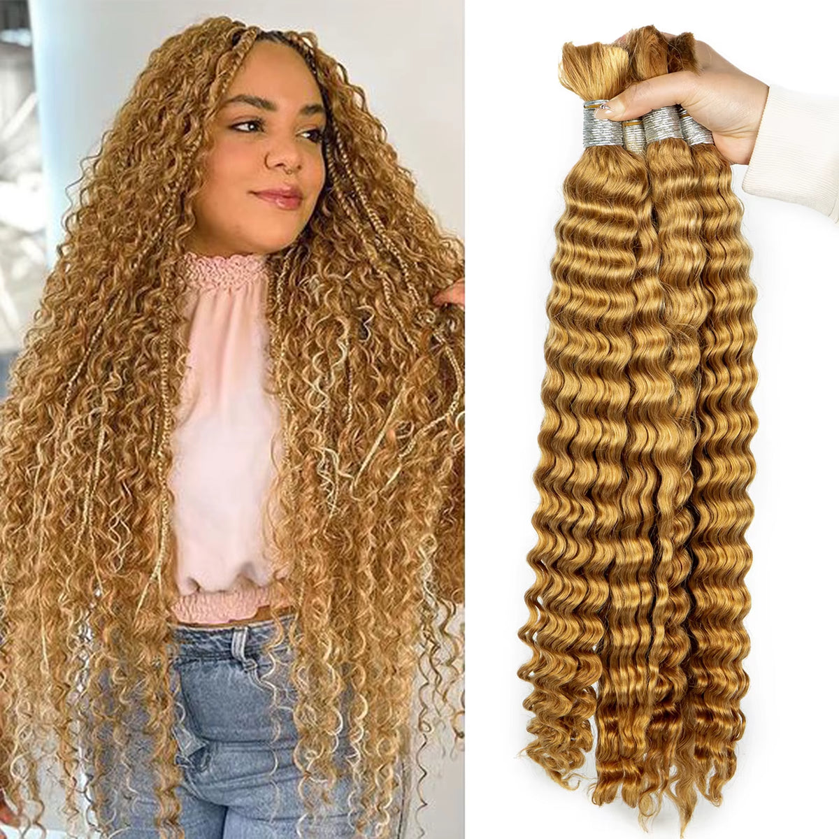 Silky Salt Water Wave Bulk Braiding Hair