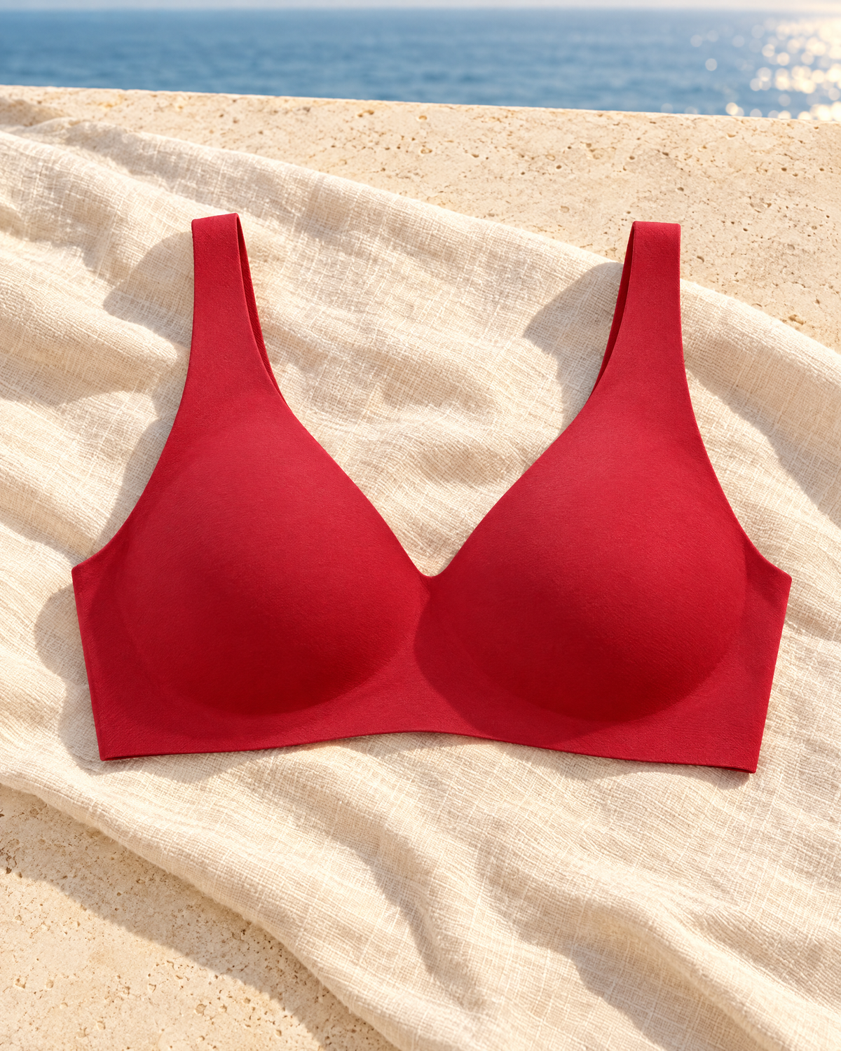 CloudLift Seamless Wireless Bra in Red