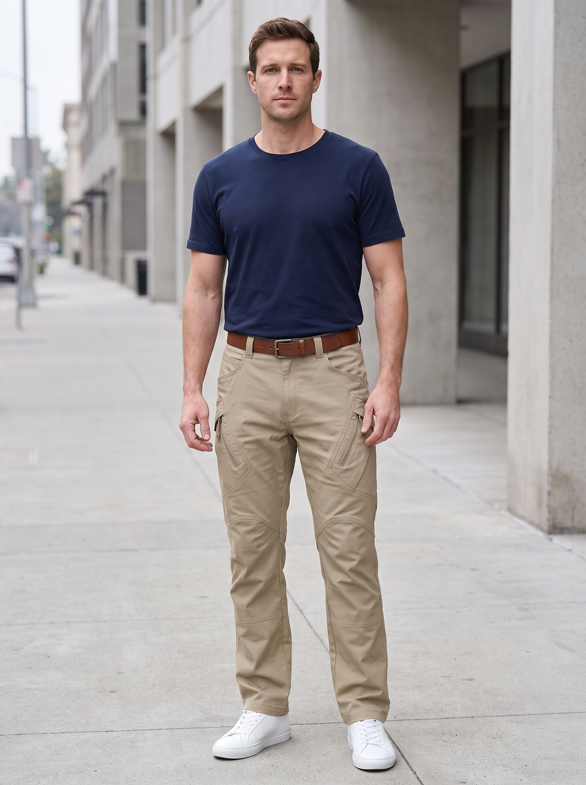Silky Salt City Cargo Trousers in Khaki