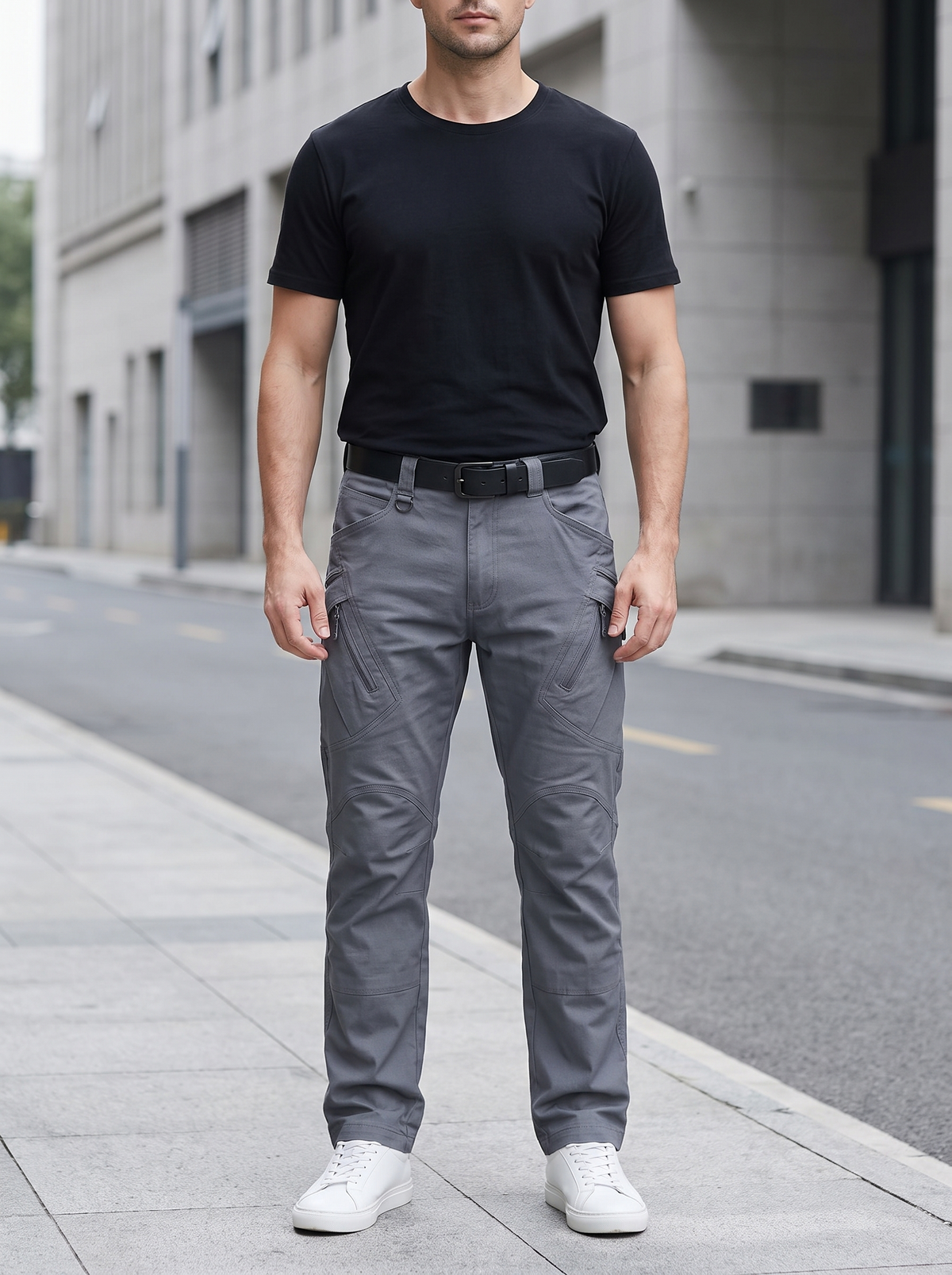 Silky Salt City Cargo Trousers in Grey
