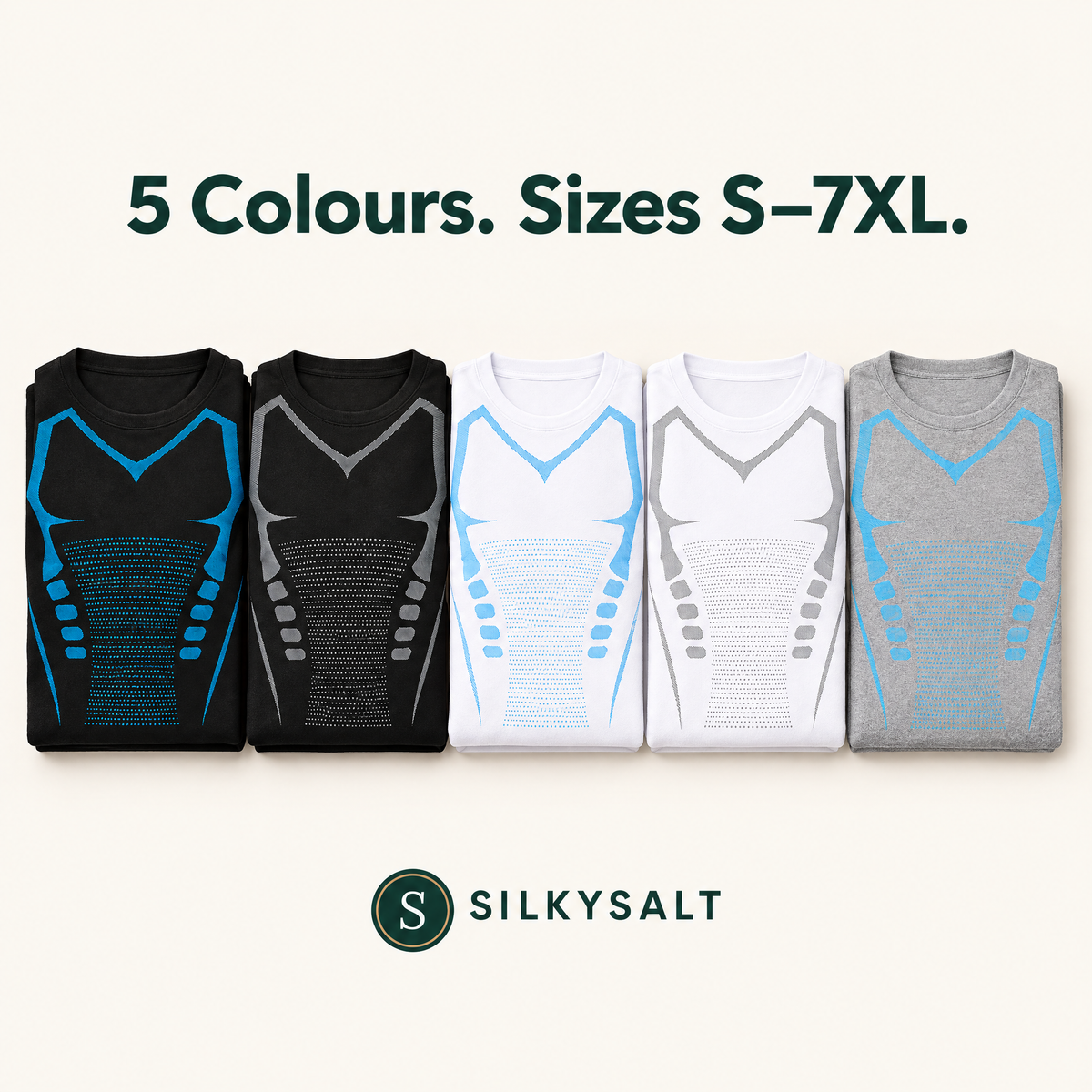 5 colours, sizes S-7XL